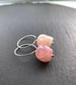 Rose Quartz "Legend of the Crystal Skull" Hoop Earrings, All 925 Sterling Silver - Image 5