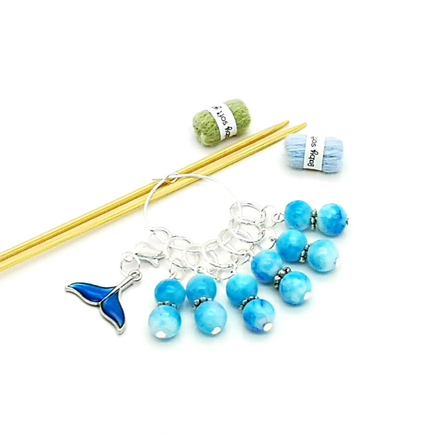 Whale Tail Stitch Markers