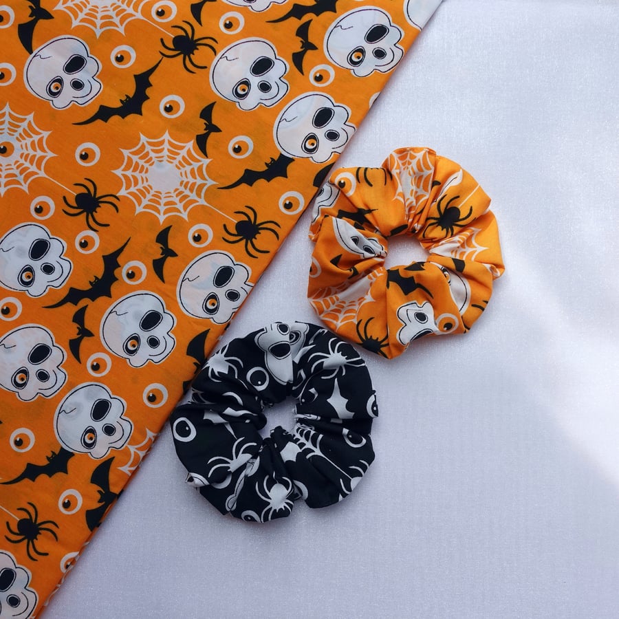 Halloween Gothic Scrunchies, Spider Scrunchie, Skull Scrunchie, Bat Scrunchies