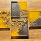 Luxury Handmade Black & Gold Resin Coaster Set - Set of 4