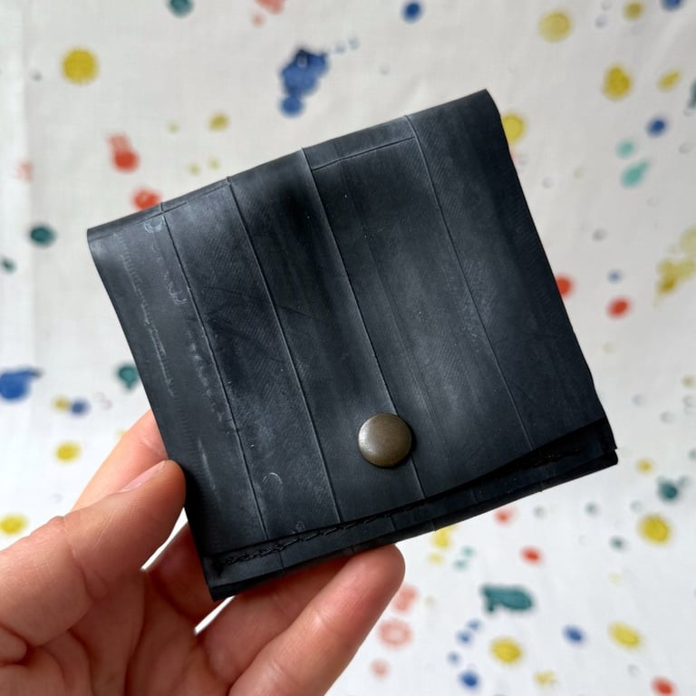 Bicycle Inner Tube Wallet - White Smudge - Wonky Stitching - Super Seconds