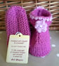 SALE Baby Girl's Hand Knitted Two Pair Pack Booties  3-9 months size - Image 4
