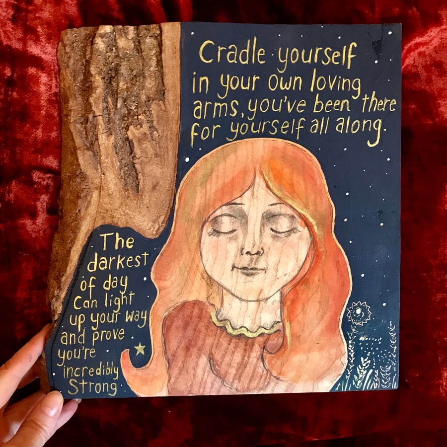 SALE! Painted wood piece, "Know you're enough"