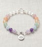 Chakra Balance Crystal Bracelet, 7 Pastel Stones, Personalised Gift