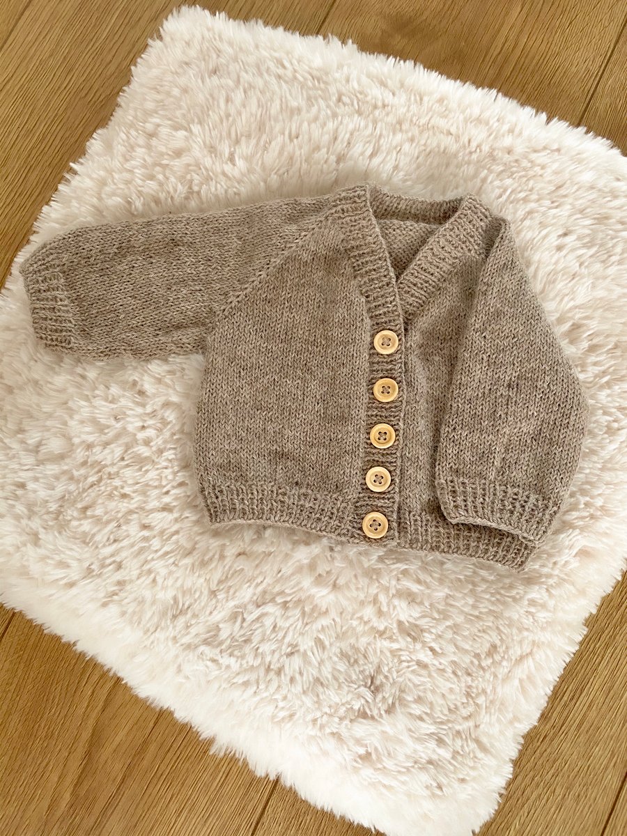 Beige Baby Cardigan Newborn 0-3 Months