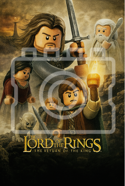 LORD OF THE RINGS: RETURN OF THE KING - LEGO-Inspired A4 Poster - Ready to Frame