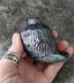 Baby Fledgling Ornament, Metallic Purple Green Little Bird Sculpture - Image 9