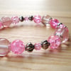 Pink Quartz and Glass Bead Bracelet