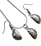 Tibetan Silver Cornish Pasty Charms on Silver Plated Necklace & Earrings Set - Image 2