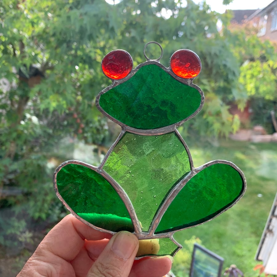 Red Sun & Glass Nugget Sun Catcher Red Sun & Glass Nugget Sun Catcher