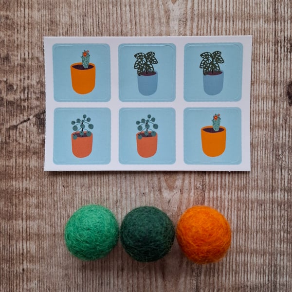 Houseplant Envelope Stickers - Set of 6