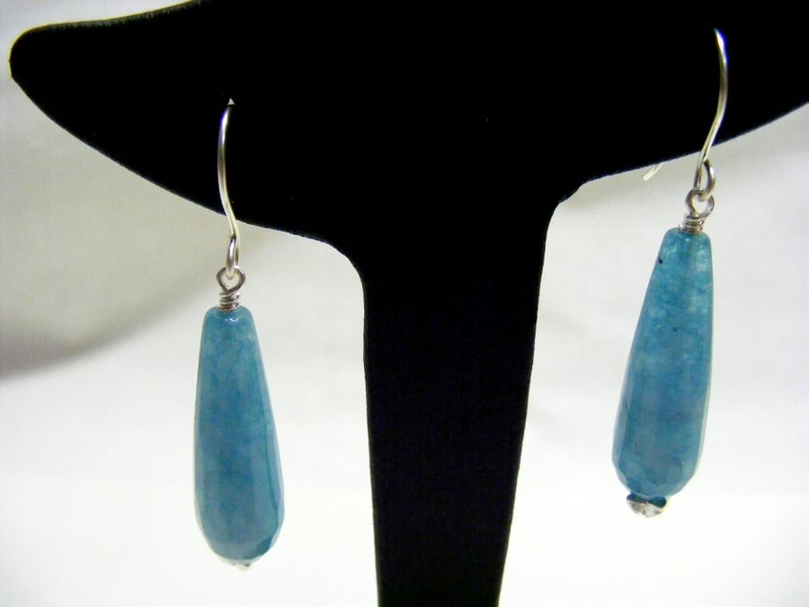 Light Blue Quartz Drop Earrings