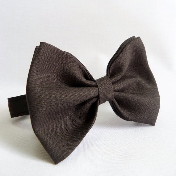Oversized Bow Tie - Faded Black Linen