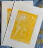 Dan D Lion - original Lino Print - Lion Art - Image 3