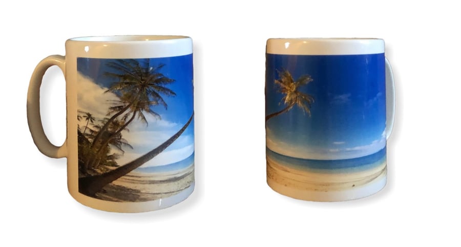Tropical Beach Photo Mug. Mugs with photography for gifts