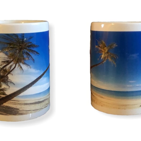 Tropical Beach Photo Mug. Mugs with photography for gifts
