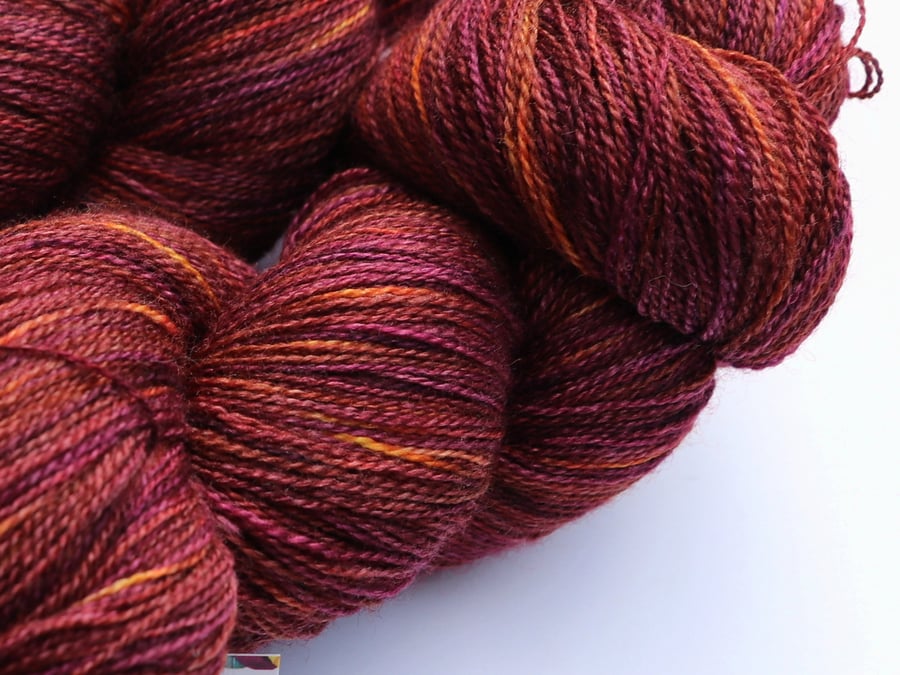 SALE: Deep Autumn - Silky Bluefaced Leicester laceweight yarn