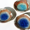 3 Blue Glass Pools, three blues - trinket dishes, something different.