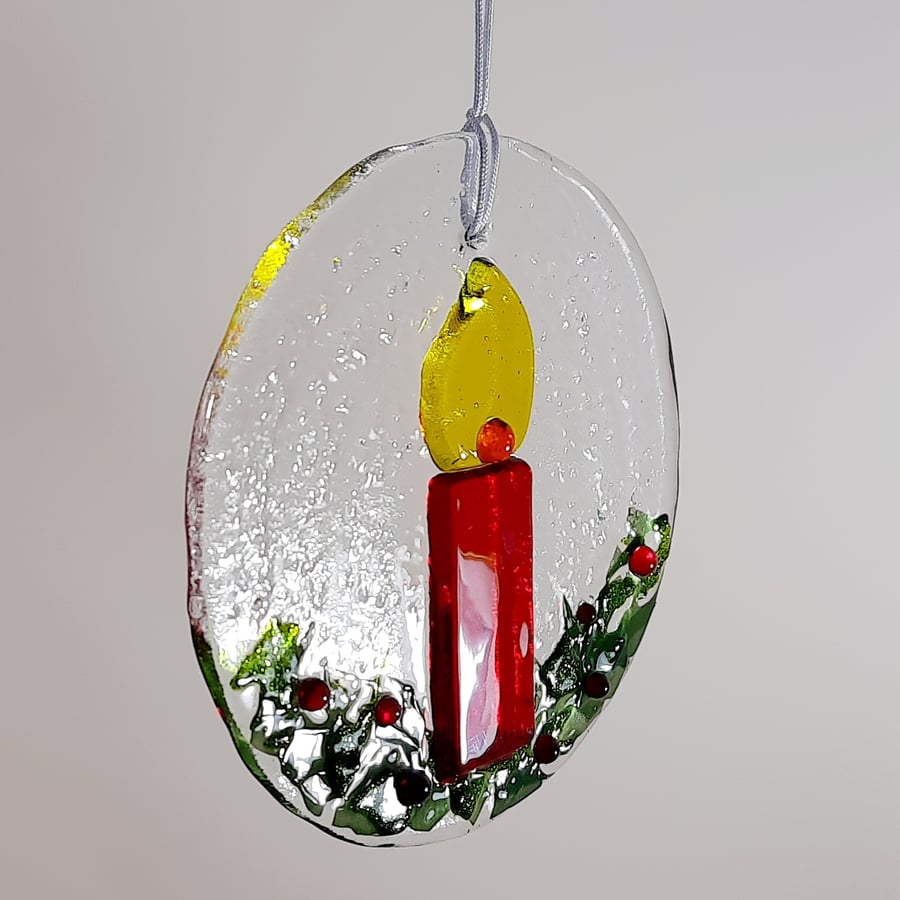Fused Glass Candle Hanging Decoration