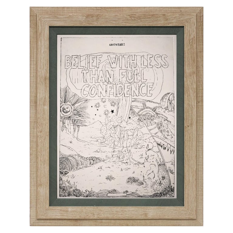Breaching the Firmament (after flammarion), etching on paper, framed or unframed