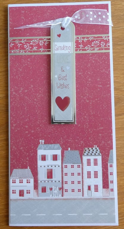 New Home Card - Houses and Hearts