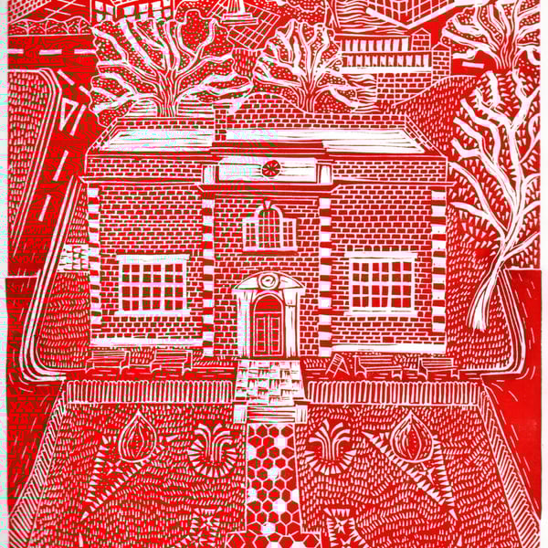 View Over Nuneaton Museum & Art Gallery by John Freeman, Vermilion