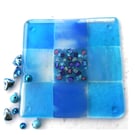 Fused Glass Trivet Turquoise Trivet 16cm 040