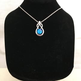 Vibrant Blue Teardrop Knot Pendant