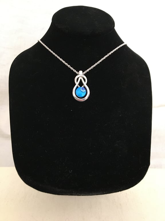 Vibrant Blue Teardrop Knot Pendant