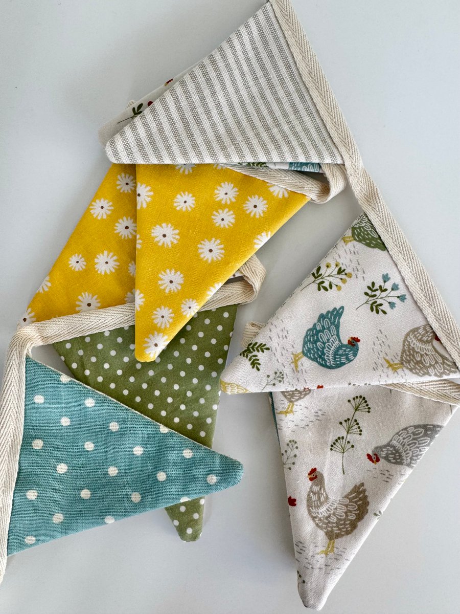 EASTER BUNTING - hens, polka dots, stripes, flowers