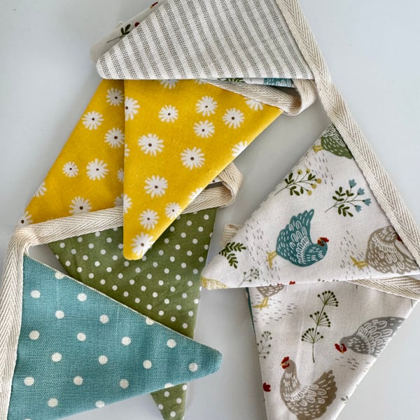 EASTER BUNTING - hens, polka dots, stripes, flowers