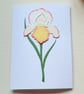 Cream-Yellow Paper Iris - Flower Shop Moments, Blank Handmade Floral Card 