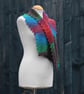 Knitted Eyelet Lace Scarf in multi-coloured gradient yarn - Image 3
