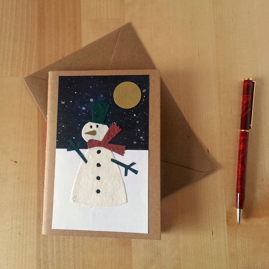 Snowman Christmas Card Notebook. Stocking Filler, Christmas Gift. 