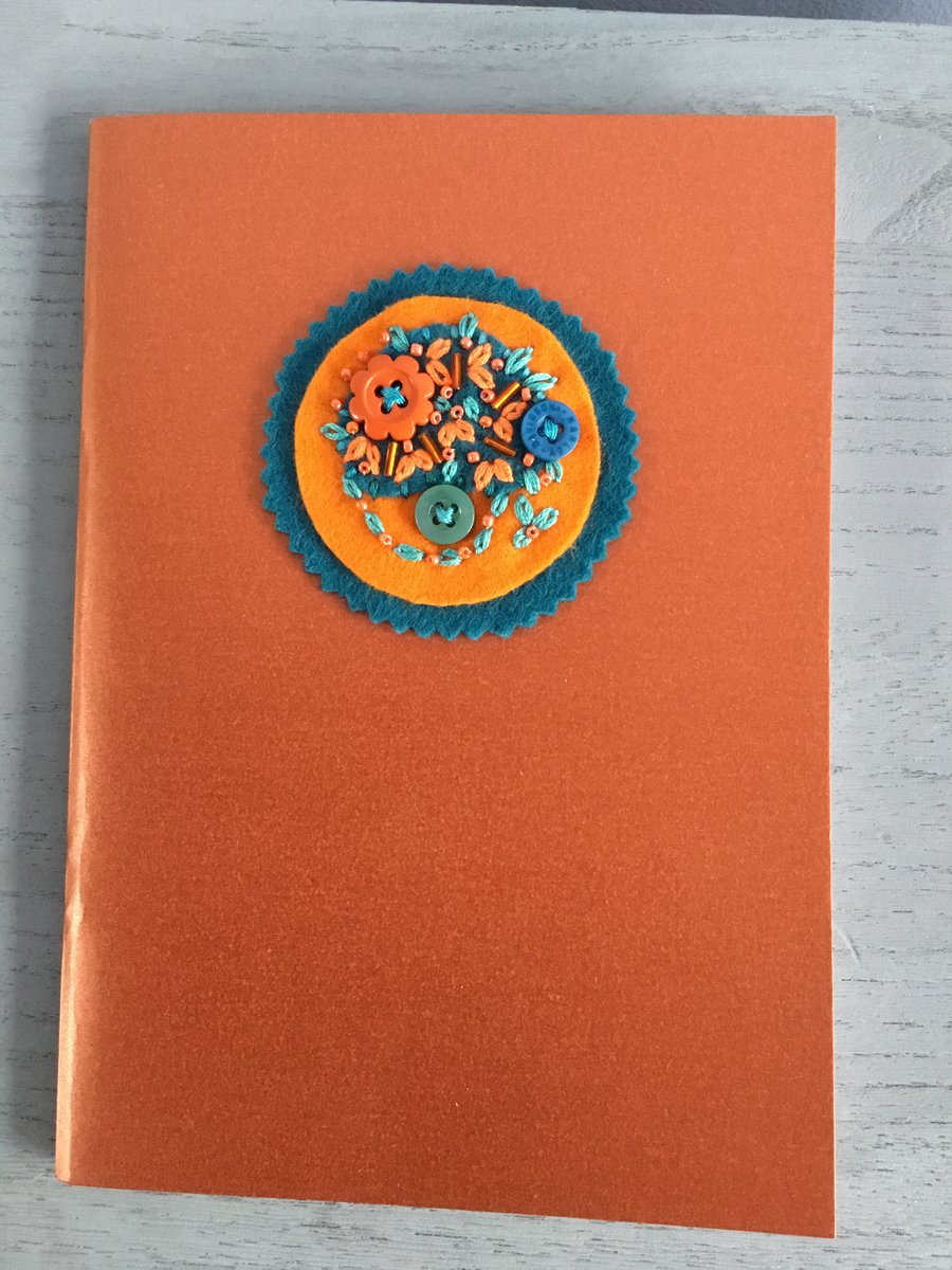 Button Embroidered Notebook or Sketchbook 