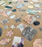 50 Die Cut Paper Shapes for Scrapbooking - Recycled From Maps, Art, Posters