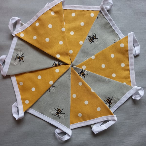 Bee and Polka Dot Double Sided Bunting