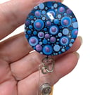 Hand painted mandala Badge Reel