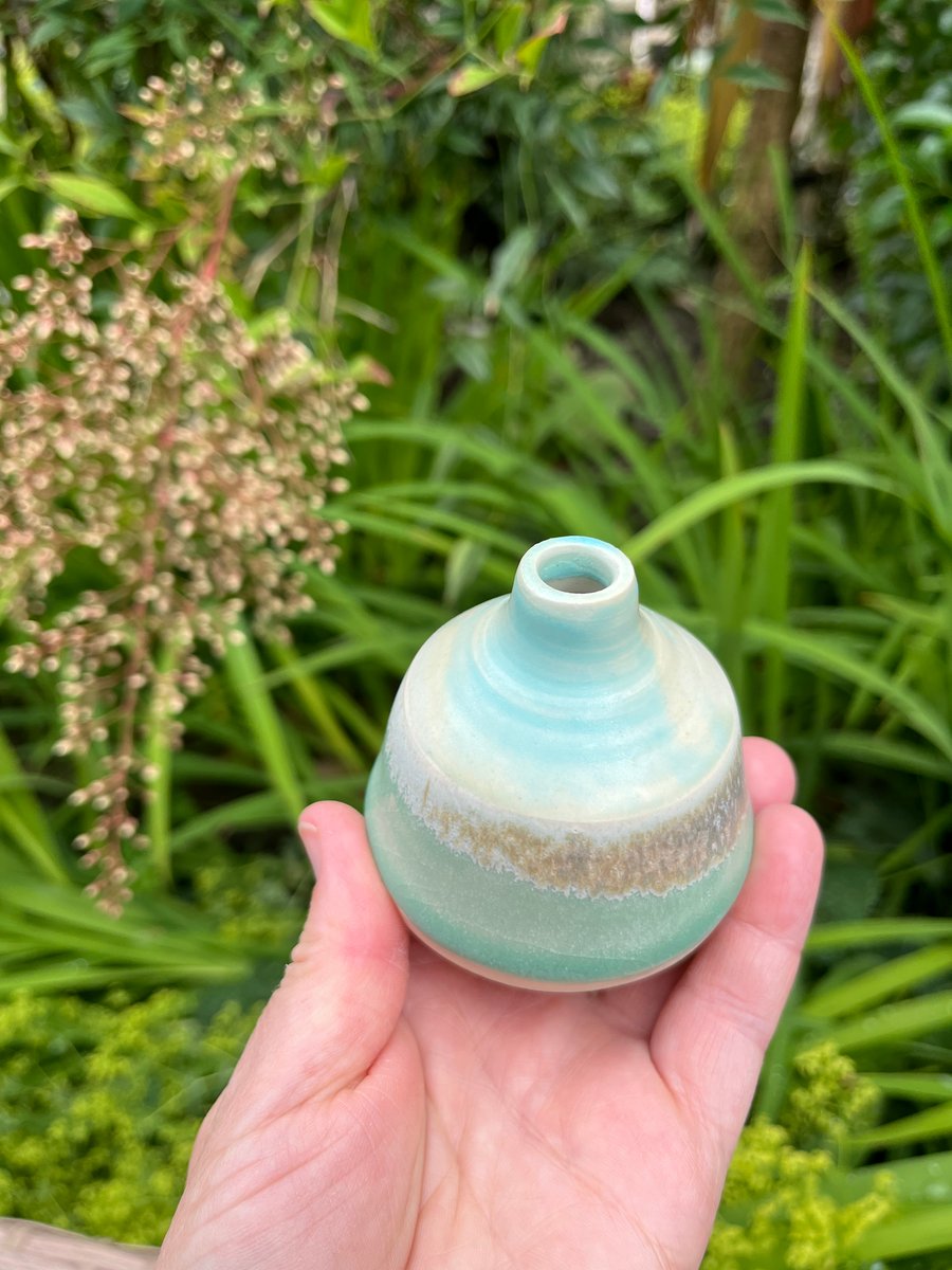 Ceramic Handmade Bottle Bud Vase - Skyline - Secret Studio Sale (13)