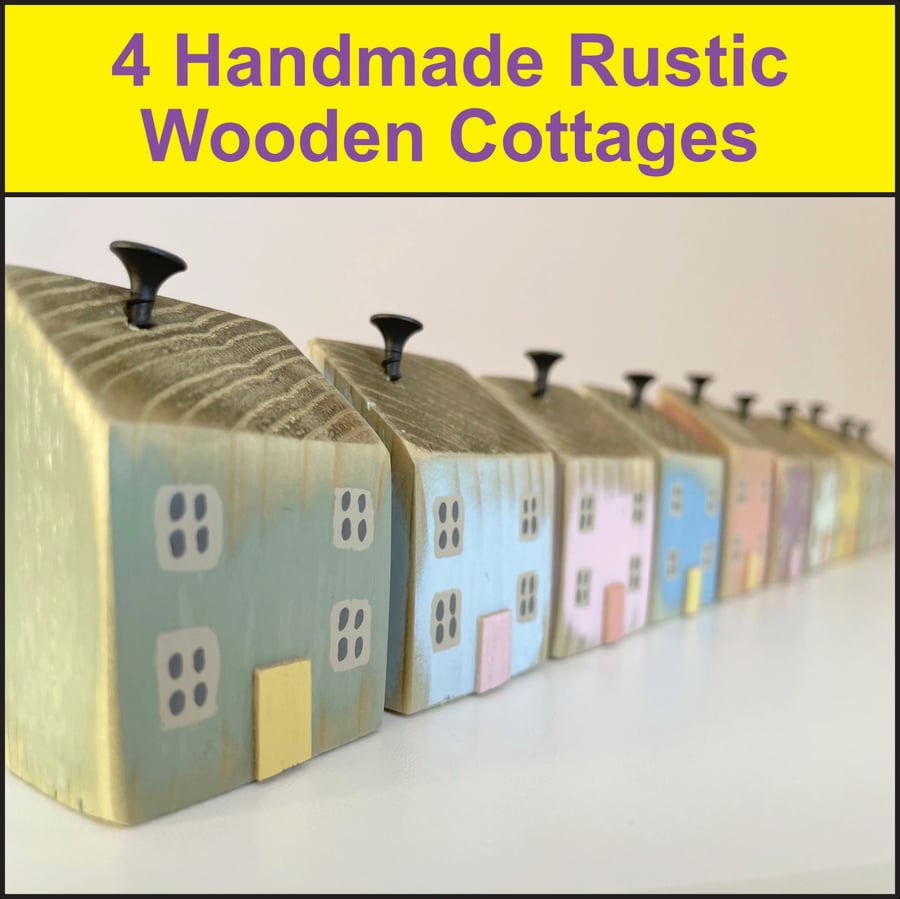 Handmade Rustic Wooden Cottages Reclaimed Timber Village Scene