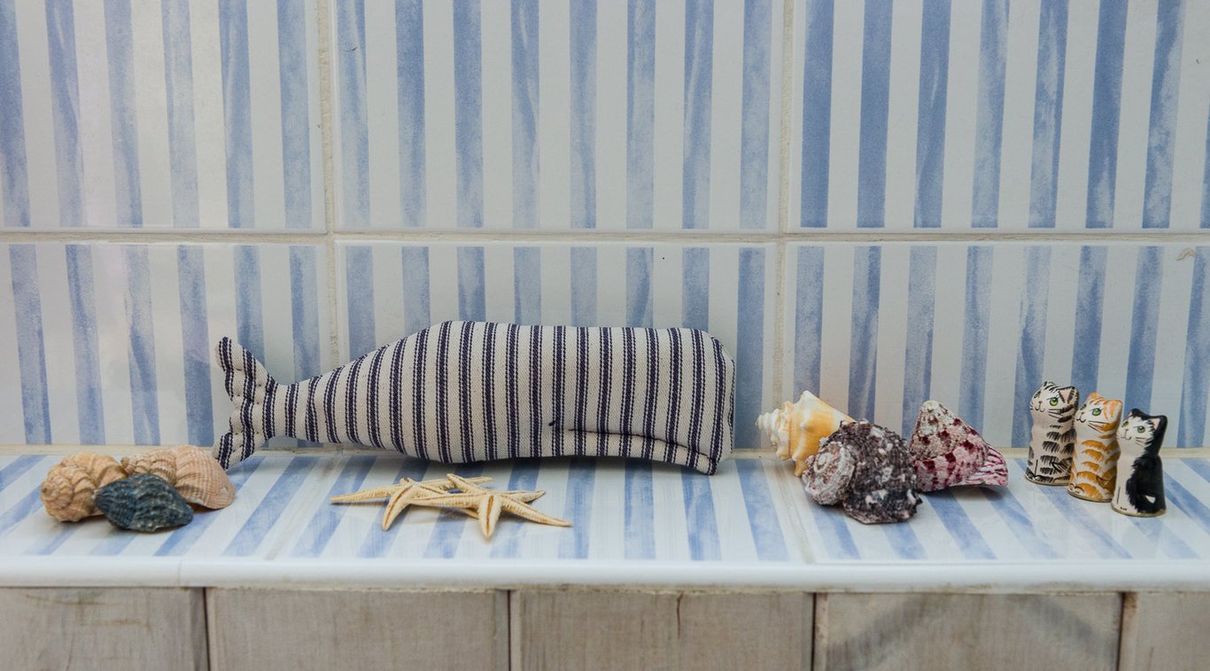 Cat toy - the catnip cuddle whale - machine and hand stitched from soft cotton