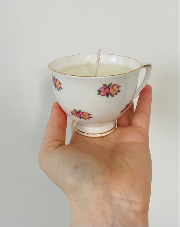 Cassis & Fig Tea Cup Candle Perfectly Imperfect