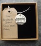 Handmade Ceramic Moonlit Trees pendant in black, white and grey - Image 5