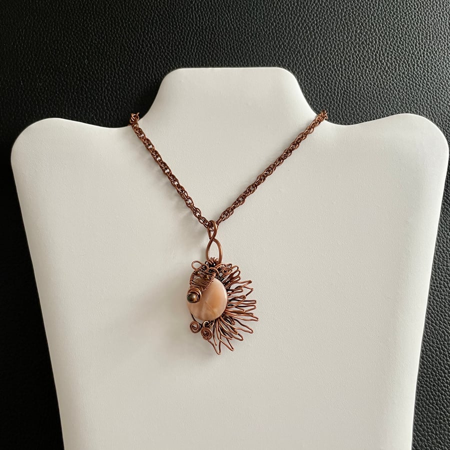 Sunstone & Tiger's Eye Hedgehog Pendant