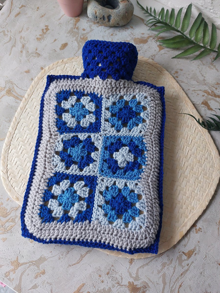  Perfectly Imperfect Crochet Hot Water Bottle Cover Granny Square 