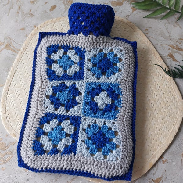 Perfectly Imperfect Crochet Hot Water Bottle Cover Granny Square 