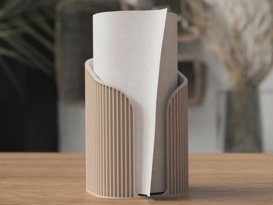 Japandi Ribbed Napkin Holder Modern Minimalist Table Decor 3D Printed