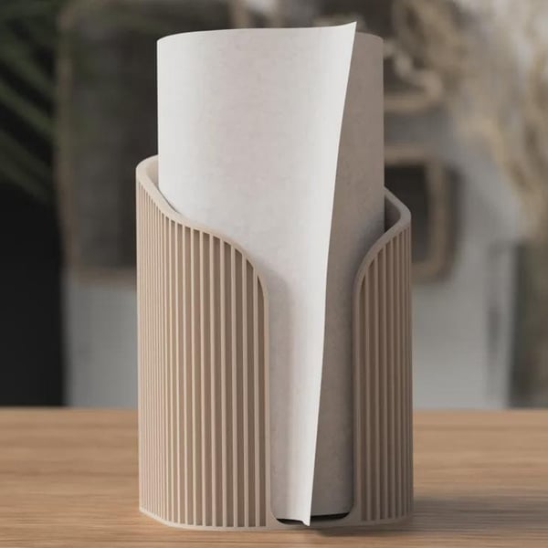 Japandi Ribbed Napkin Holder Modern Minimalist Table Decor 3D Printed