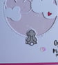 New Baby Card - Over the Moon for you - Rabbit With Clouds - Pink - Image 6