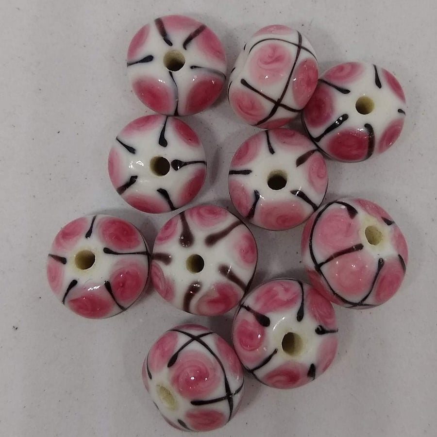 Chinese Porcelain Beads x 6 Choice of styles